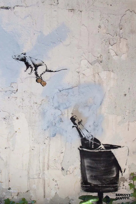 Champagne Rat Paris, 2021 by Banksy's Graffiti