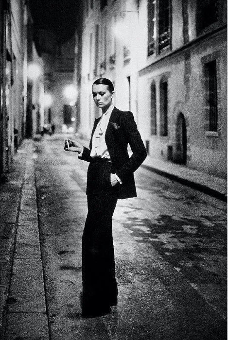 "Rue Aubriot, Paris 1975" by Helmut Newton Hand Signed Vintage Silver Gelatin Print with Estate Copyright Stamp
