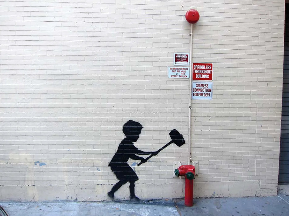 Hammer Boy Manhattan, 2020 by Banksy's Graffiti