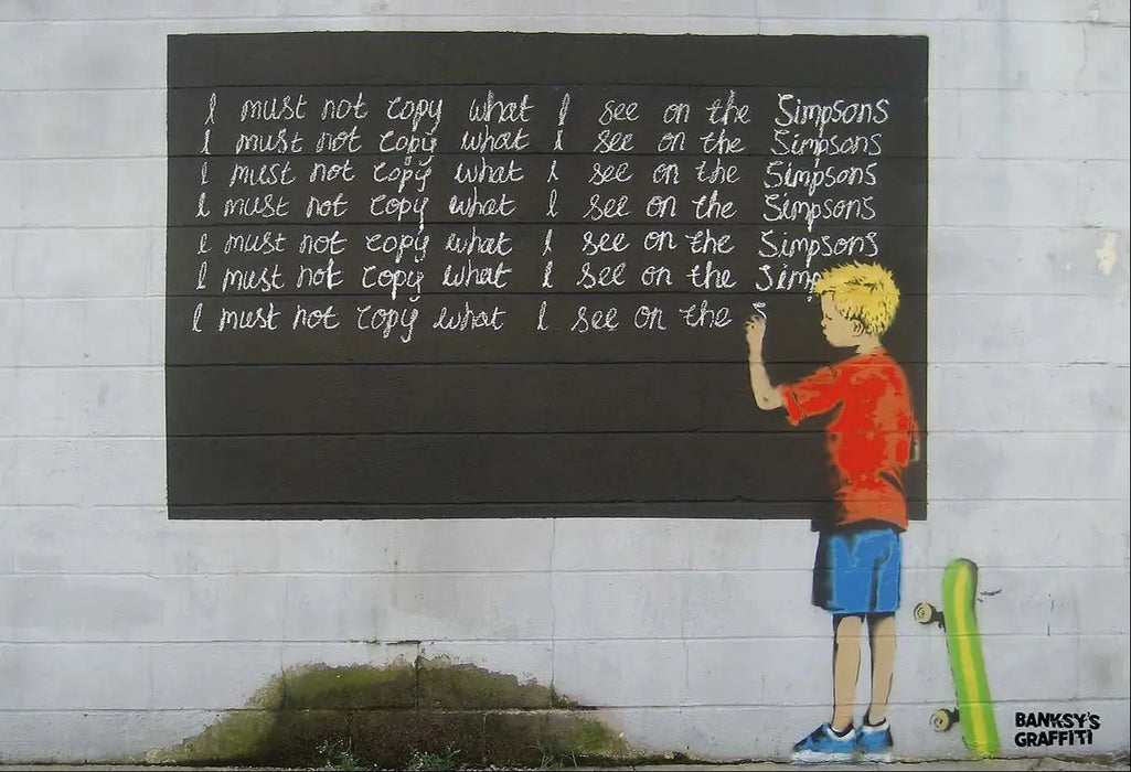 "The Simpsons" (New Orleans Chalkboard) by Banksy's Graffiti