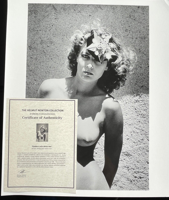 "Goddess In White Cap" by Helmut Newton 20x24 Vintage Silver Gelatin Print-20x24 Vintage Silver Gelatin Print-Helmut Newton-Global Images Helmut Newton Photography