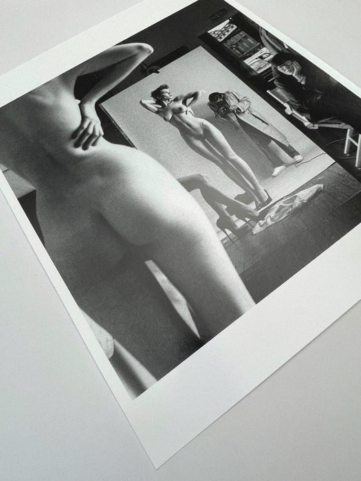 "Self Portrait with Model and Wife, Paris 1981" 20x24 Vintage Silver Gelatin Print by Helmut Newton
