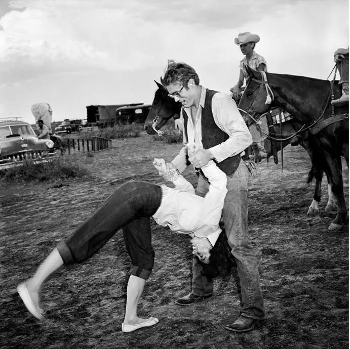 "James Dean Flipping Elizabeth Taylor on Set of GIANT" by Frank Worth