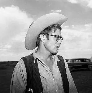 "James Dean In Hat And Glasses, 1955" by Frank Worth