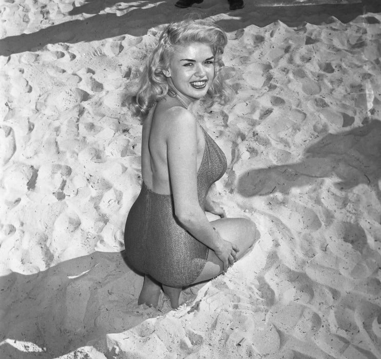 "Jayne Mansfield On Beach" by Frank Worth