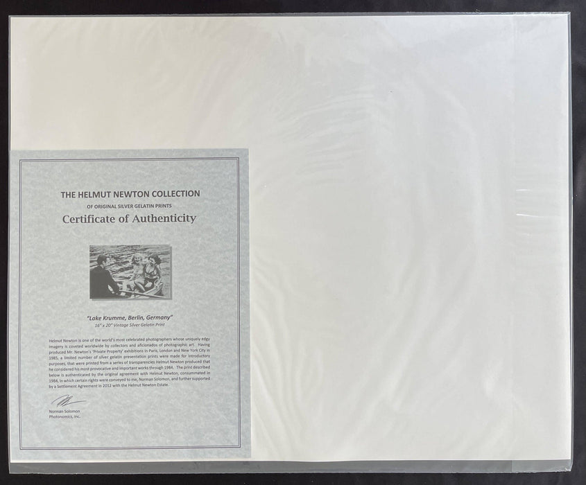 "Lake Krumme Lanke, German Vogue Berlin 1979" 16x20 Vintage Silver Gelatin Print by Helmut Newton-16x20 Vintage Silver Gelatin Print-Helmut Newton-Global Images Helmut Newton Photography