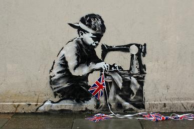 banksy bunting boy slave labour image
