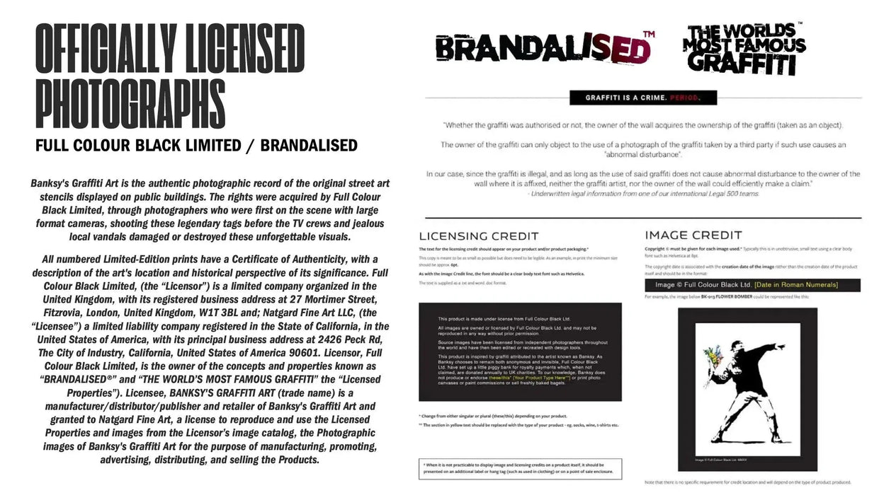 Banksy's Graffiti Licensing Information