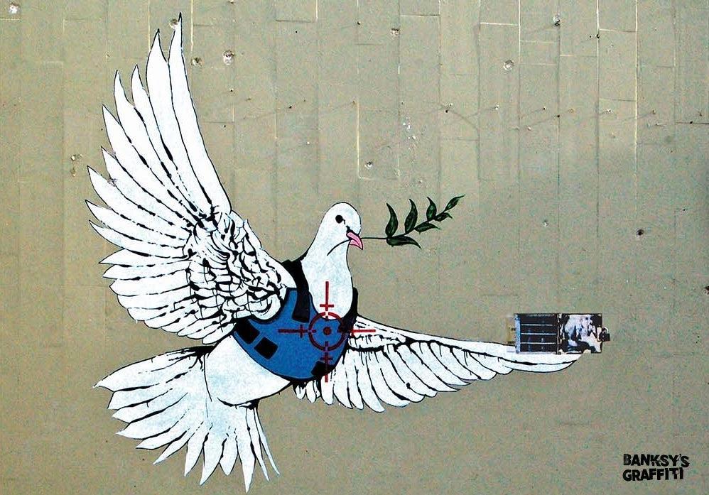 Bulletproof Dove Dove by Banksy's Graffiti