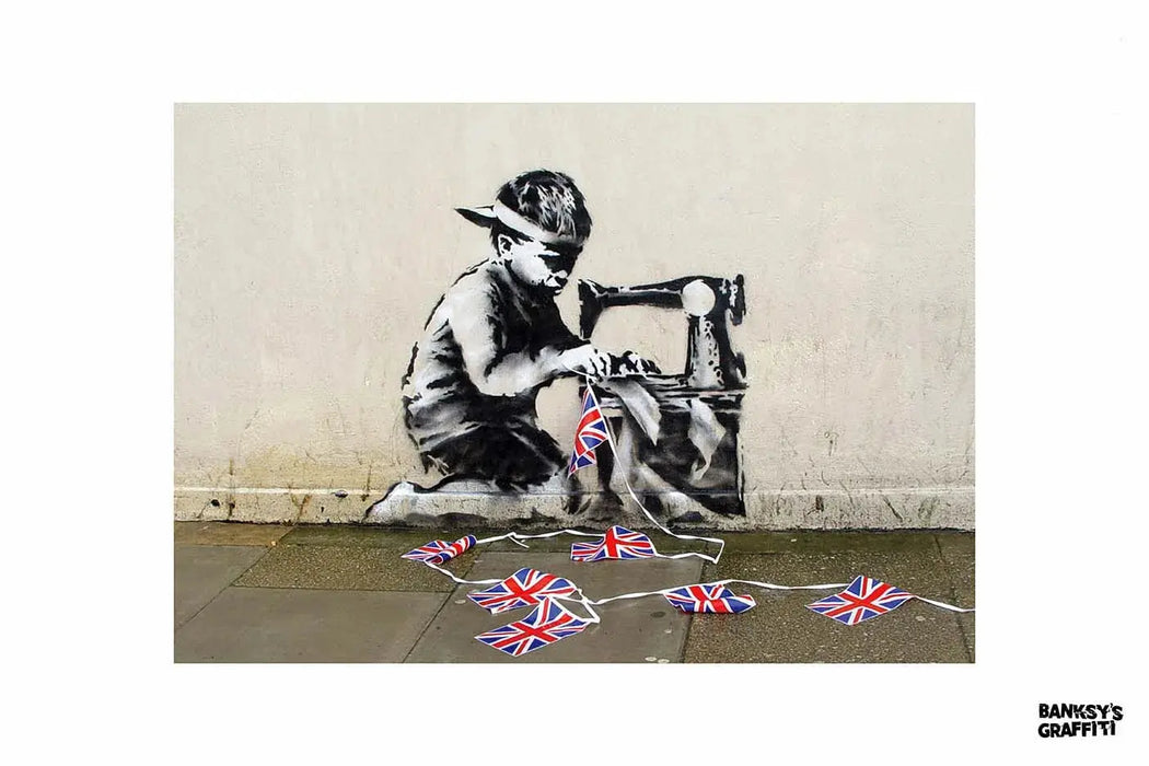 Bunting Boy by Banksy's Graffiti