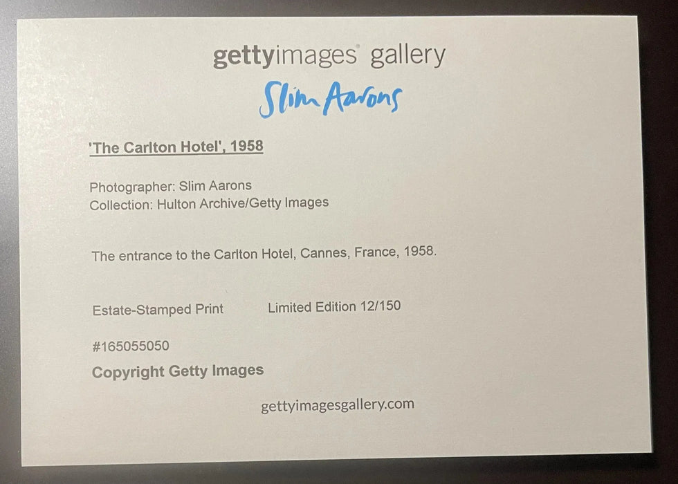 Carlton Hotel by Slim Aarons 40x40 Framed Limited Edition 12 of 150 C-print