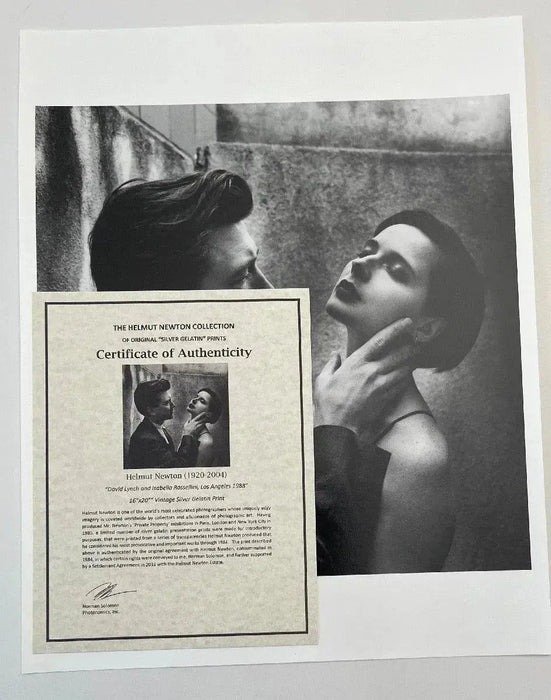 "David Lynch and Isabella Rossellini, Los Angeles 1988" 16x20 Vintage Silver Gelatin Print by Helmut Newton - Global Images USA