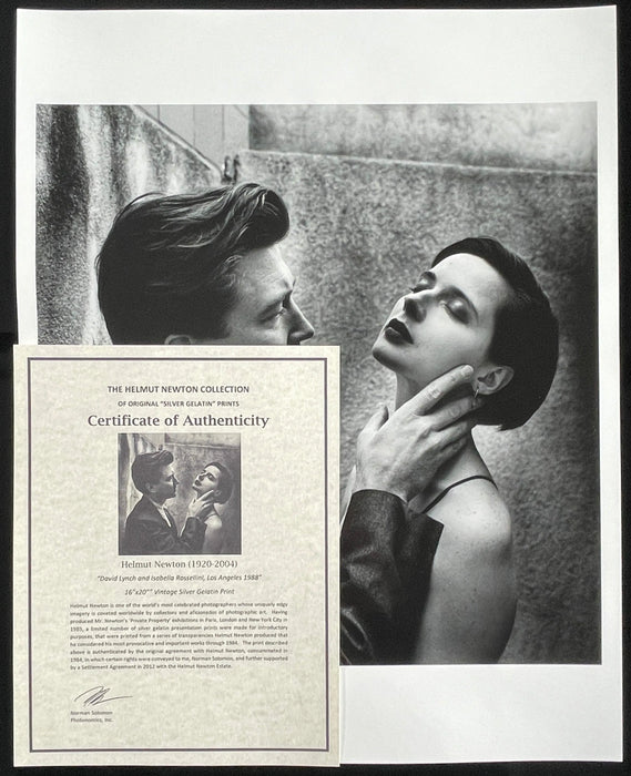 "David Lynch and Isabella Rossellini, Los Angeles 1988" 16x20 Vintage Silver Gelatin Print by Helmut Newton-16x20 Vintage Silver Gelatin Print-Helmut Newton-Global Images Helmut Newton Photography