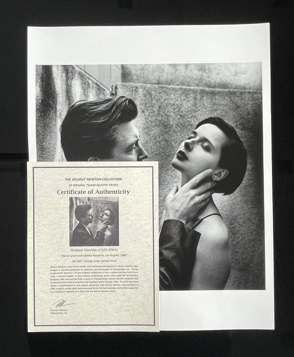 "David Lynch and Isabella Rossellini, Los Angeles 1988" 16x20 Vintage Silver Gelatin Print by Helmut Newton-16x20 Vintage Silver Gelatin Print-Helmut Newton-Global Images Helmut Newton Photography