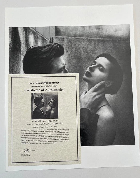 "David Lynch and Isabella Rossellini, Los Angeles 1988" 16x20 Vintage Silver Gelatin Print by Helmut Newton - Global Images USA