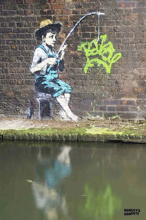 Fishing Boy by Banksy's Graffiti