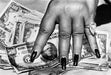 "Fat Hand with Dollars, Monte Carlo 1986" 16x20 Vintage Silver Gelatin Print by Helmut Newton Photography