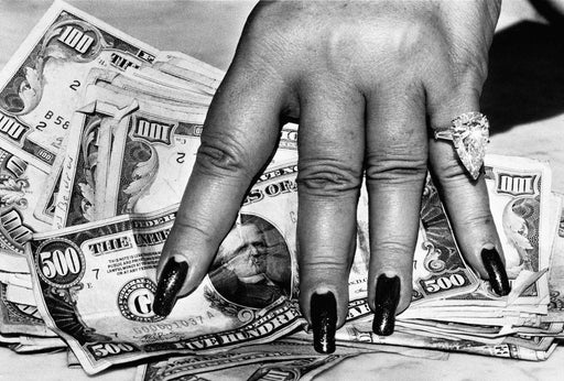 "Fat Hand with Dollars, Monte Carlo 1986" 16x20 Vintage Silver Gelatin Print by Helmut Newton Photography