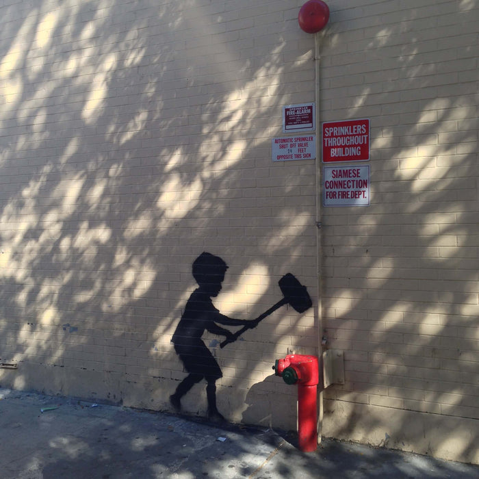 Hammer Boy Manhattan, New York City, 2013 by Banksy's Graffiti