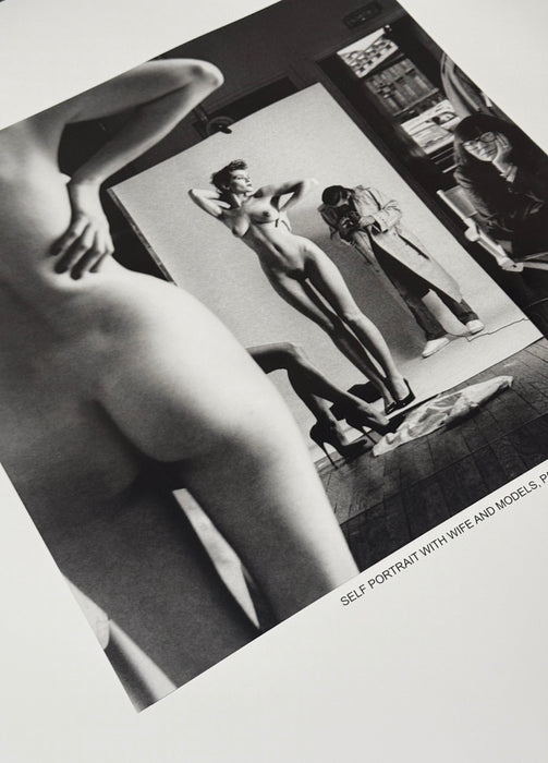 "Self Portrait with Nude Models and Wife, Paris 1980" Vintage Poster by Helmut Newton