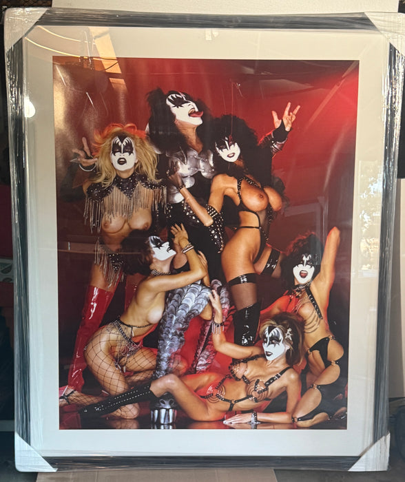 Girls of KISS featuring Gene Simmons by Arny Freytag (40x50 Limited Edition, Framed, Playboy Legacy Collection)