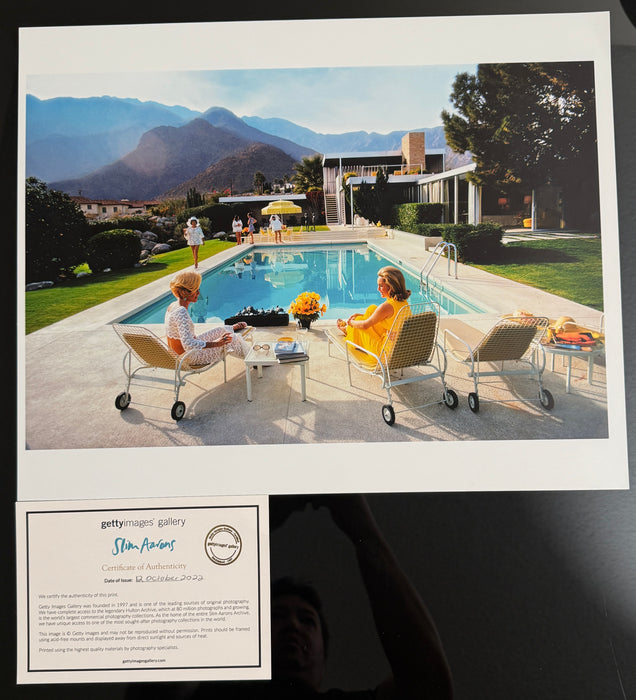 Slim Aarons “Poolside Gossip” (16x20 Archival Print with COA, 1970)