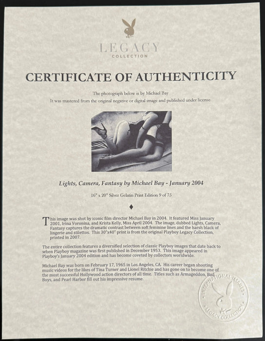 Lights, Camera, Fantasy — Limited-Edition Silver Gelatin Set (#9/75) by Michael Bay & Spike Lee | Playboy Legacy Collection 16 × 20