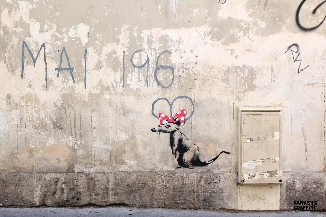 Polkadot Rat by Banksy's Graffiti