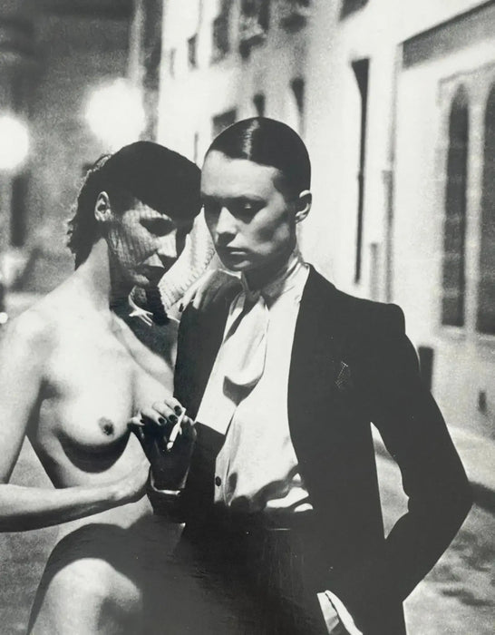"Rue Aubriot II with Nude Model, Parisian Street 1975" 20x24 Vintage Silver Gelatin by Helmut Newton