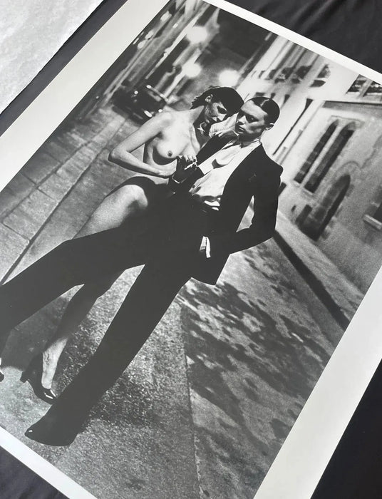 "Rue Aubriot II with Nude Model, Parisian Street 1975" 20x24 Vintage Silver Gelatin by Helmut Newton