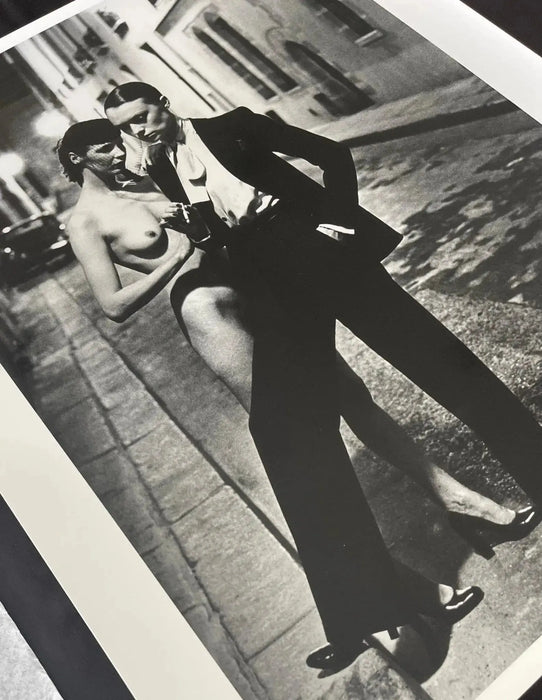 "Rue Aubriot II with Nude Model, Parisian Street 1975" 20x24 Vintage Silver Gelatin by Helmut Newton