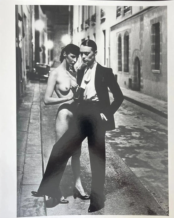 "Rue Aubriot II with Nude Model, Parisian Street 1975" 20x24 Vintage Silver Gelatin by Helmut Newton