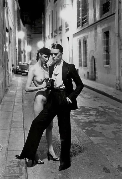 "Rue Aubriot with Nude, Paris 1975" 16x20 Vintage Silver Gelatin Print by Helmut Newton