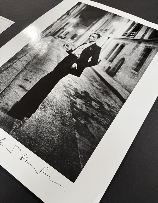 "Rue Aubriot, Paris 1975" by Helmut Newton Hand Signed Vintage Silver Gelatin Print with Estate Copyright Stamp