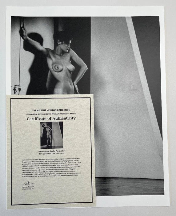 "Sylvia In My Studio, Paris 1981" 16x20 Vintage Silver Gelatin Print by Helmut Newton