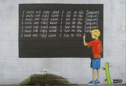 "The Simpsons" (New Orleans Chalkboard) by Banksy's Graffiti