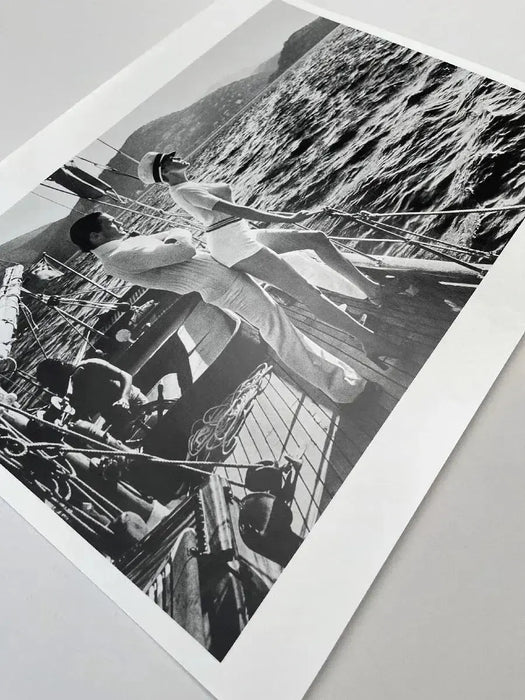 "Winnie On Deck, Cannes 1975" 16x20 Vintage Silver Gelatin Print by Helmut Newton - Global Images USA