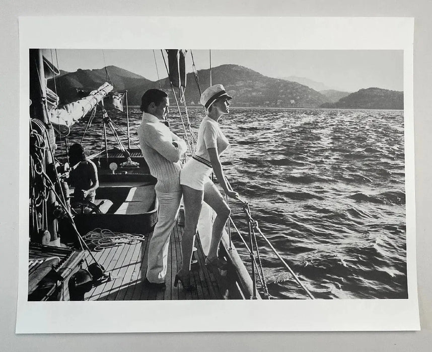 "Winnie On Deck, Cannes 1975" 16x20 Vintage Silver Gelatin Print by Helmut Newton - Global Images USA