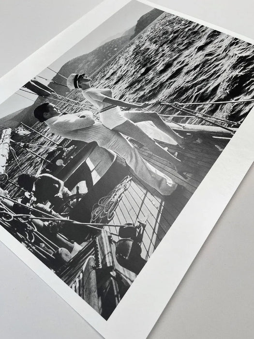 "Winnie On Deck, Cannes 1975" 16x20 Vintage Silver Gelatin Print by Helmut Newton