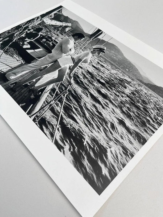 "Winnie On Deck, Cannes 1975" 16x20 Vintage Silver Gelatin Print by Helmut Newton