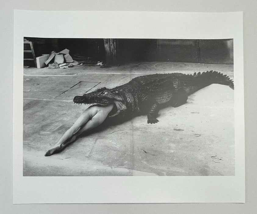 "Crocodile Eating Ballerina, 1983" 20x24 Vintage Silver Gelatin Print by Helmut Newton