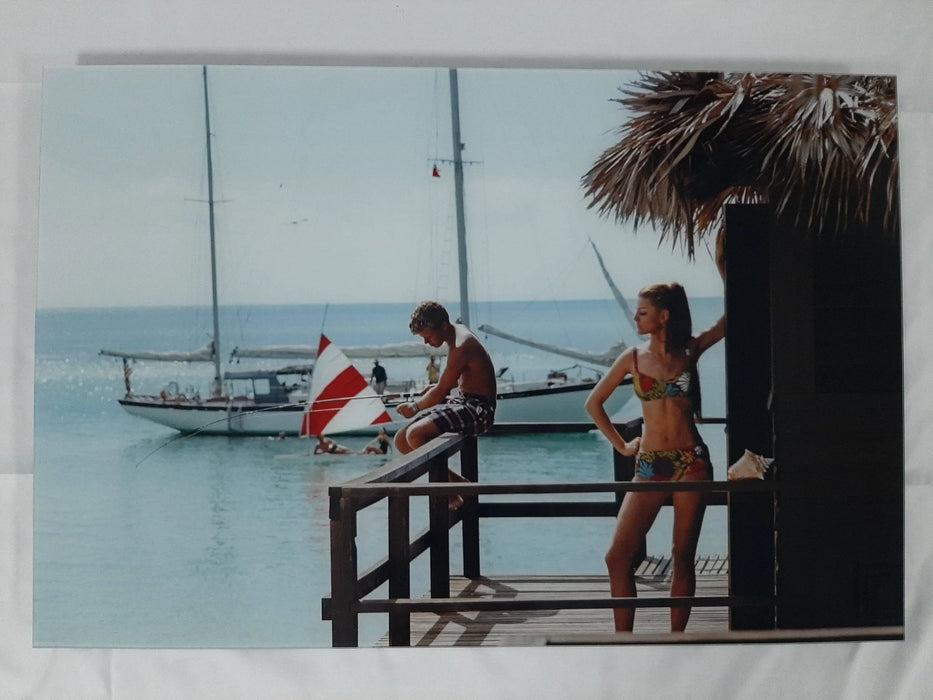 "Fishing on Honeymoon Porch" 20x30 Perspex Acrylic Getty Images Collection by Slim Aarons Photography