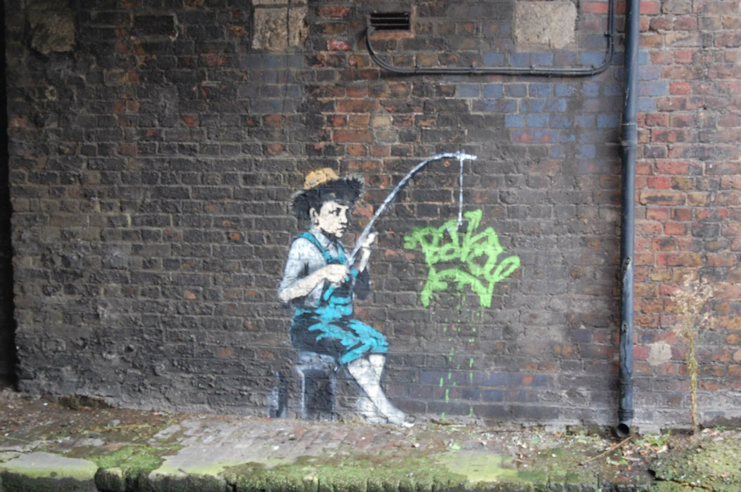 Fishing Boy by Banksy's Graffiti