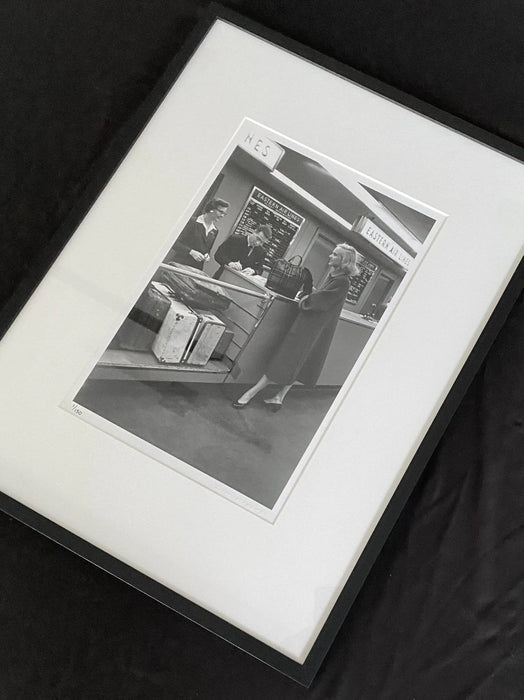 FRAMED Rare "Pulitzer Checks In" Estate Stamped Fibre Print Edition 1/150 by Slim Aarons