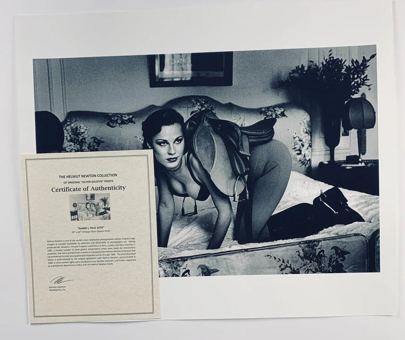 "Saddle I, Paris 1976" by Helmut Newton 20x24 Framed Vintage Silver Gelatin Print