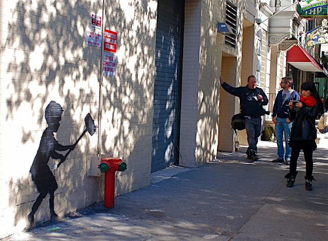 Hammer Boy Manhattan, New York City, 2013 by Banksy's Graffiti