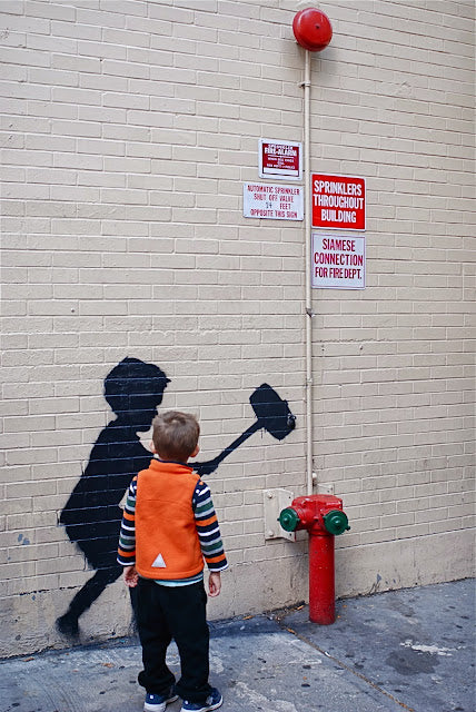 Hammer Boy Manhattan, New York City, 2013 by Banksy's Graffiti