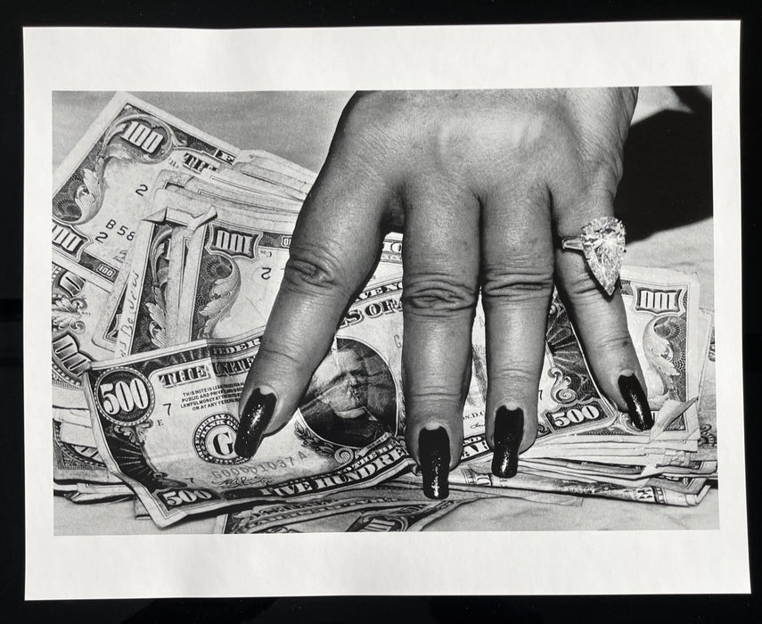 "Fat Hand with Dollars, Monte Carlo 1986" 16x20 Vintage Silver Gelatin Print by Helmut Newton-16x20 Vintage Silver Gelatin Print-Helmut Newton-Global Images Helmut Newton Photography