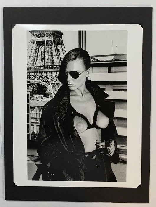 "Gunilla Bergstrom, Eiffel Tower, Paris 1977" 20x24 Vintage Silver Gelatin Print by Helmut Newton Photography-20x24 Vintage Silver Gelatin-Helmut Newton-Global Images Helmut Newton Photography