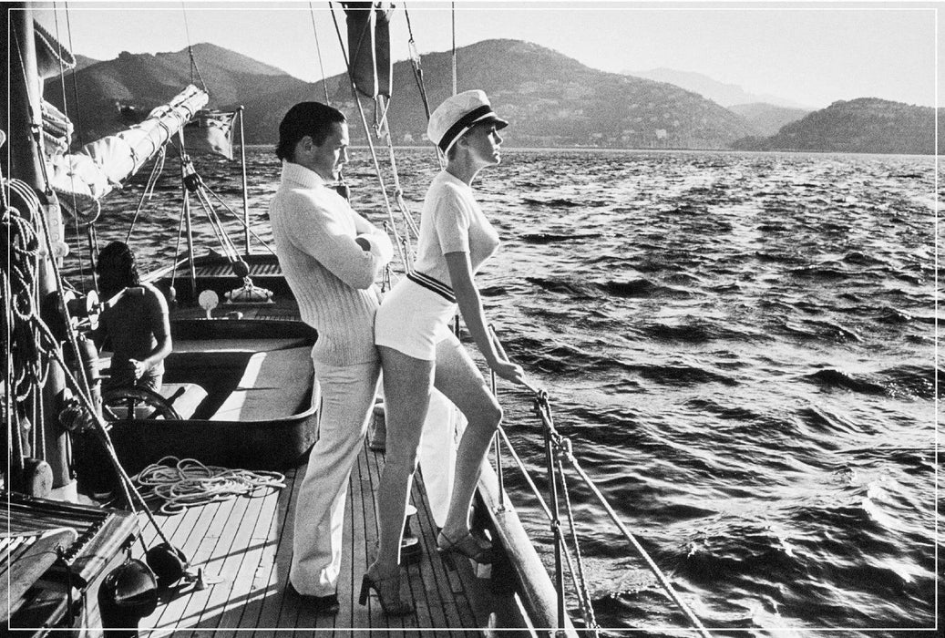 "Winnie On Deck Cannes, 1975" 20x24 Vintage Silver Gelatin by Helmut Newton Photography